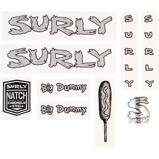 Surly Big Dummy Decal Set sheet of all decals for bike with headbadge