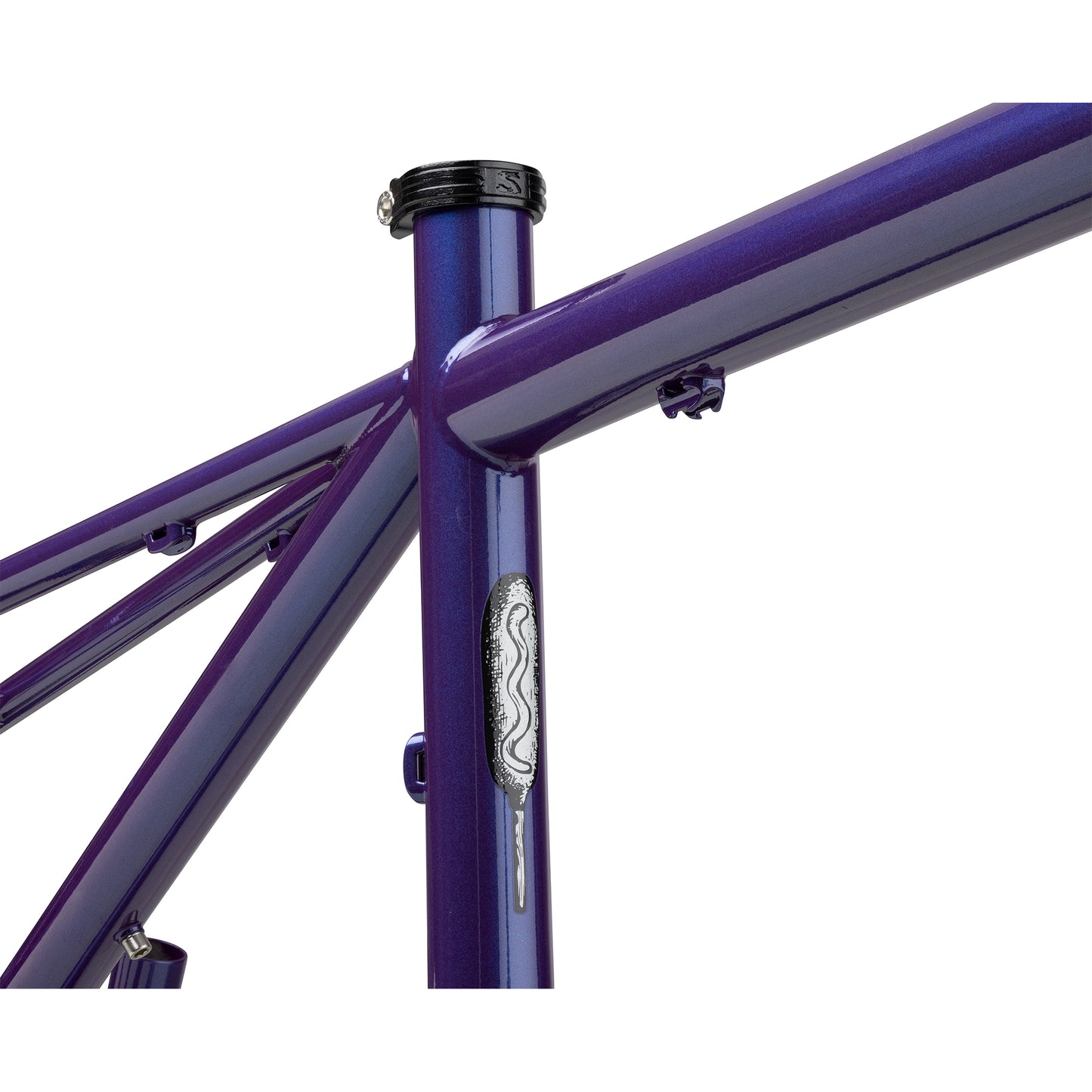 Surly Big Dummy frameset Bruised Ego Purple side seat tube area focus