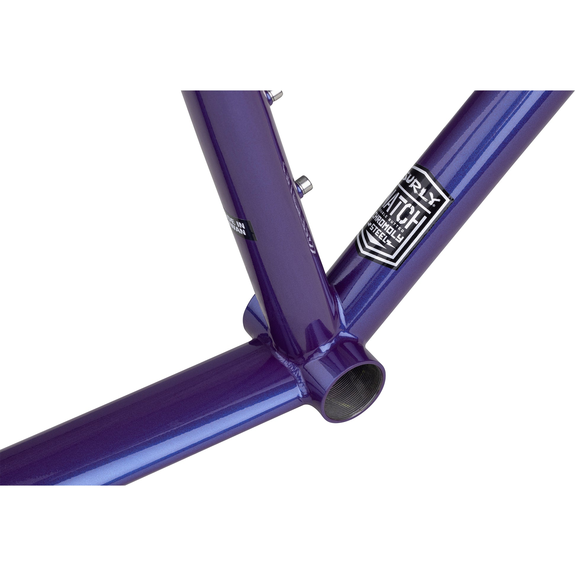 Surly Big Dummy frameset Bruised Ego Purple side bottom bracket area focus
