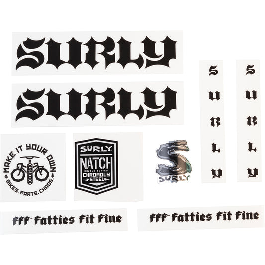 Surly Born To Loose Decal Set Black sheet of all decals for bike with headbadge