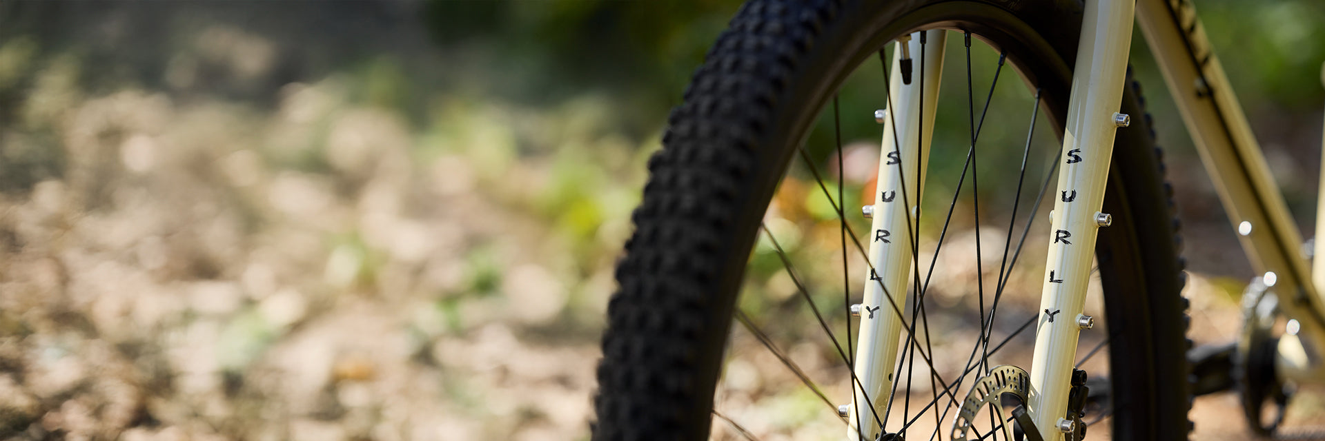 Surly Fork close-up on bike outsdie