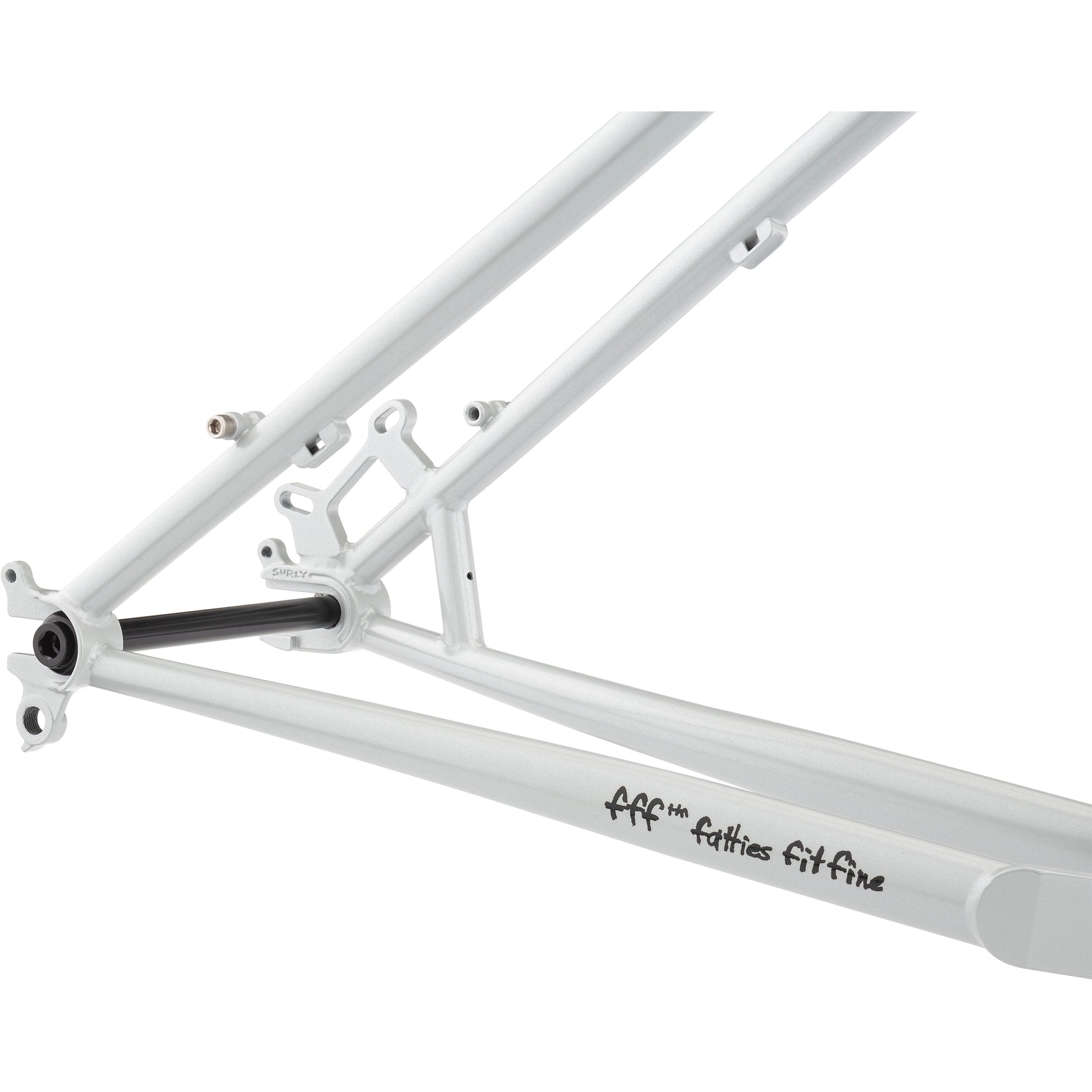 Surly Krampus frameset First Loser silver color rear dropout area detail