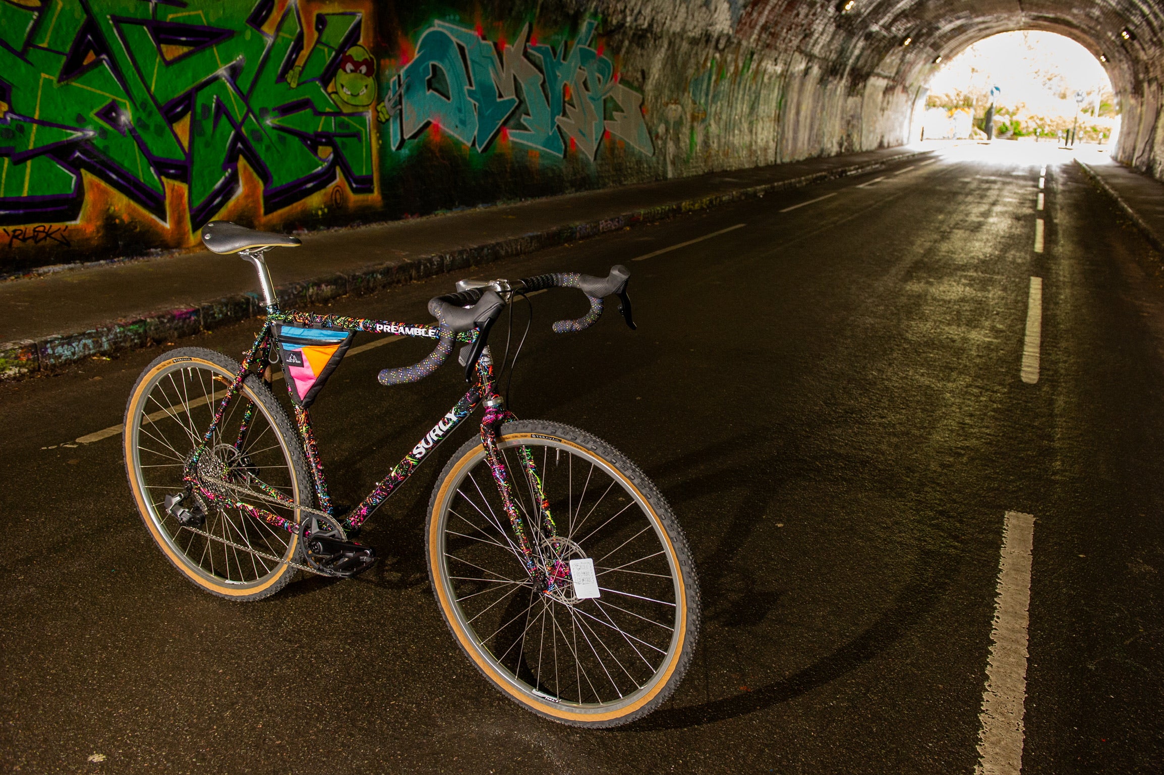 Custom complete Surly Preamble bike in tunnel
