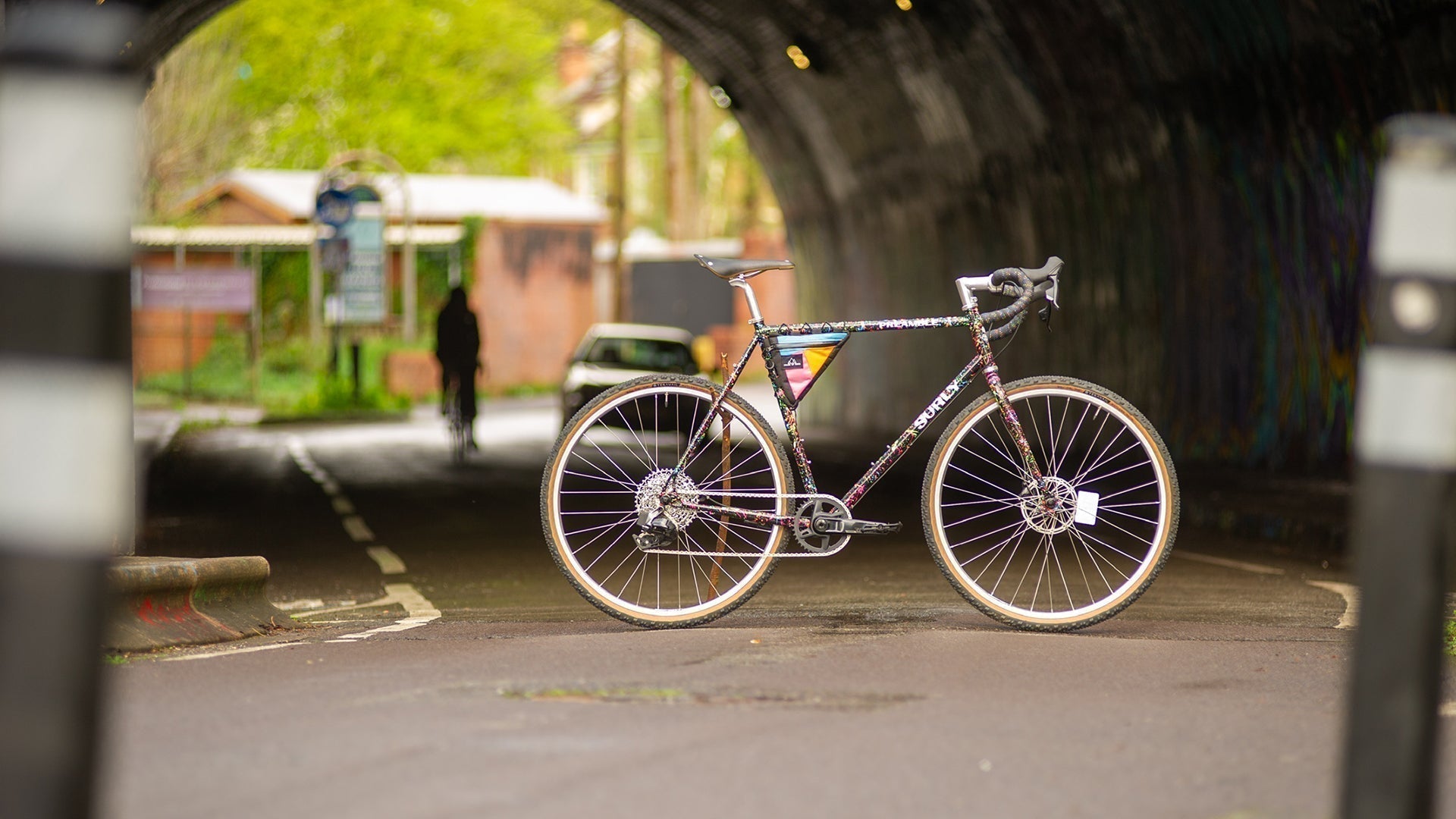 Surly custom built and painted Preamble bike in tunnel
