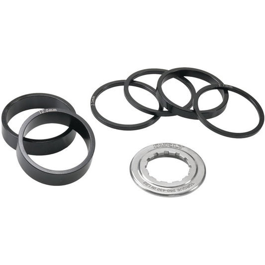 Surly Single-Speed Spacer Kit, seven pieces layed out