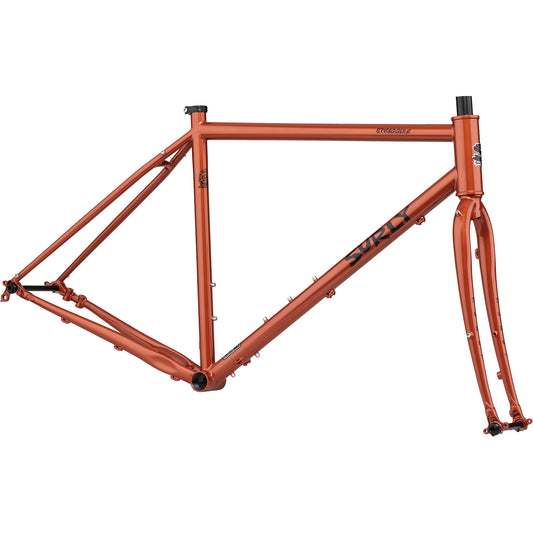 Surly Straggler frameset Shaggy Carpet orange color side view on a white background