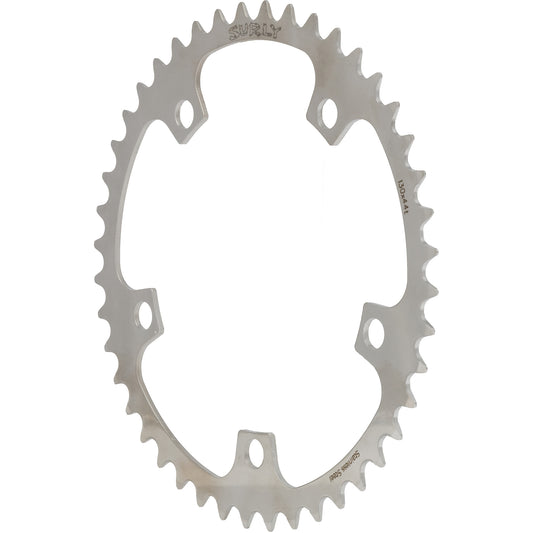 Surly 5-bolt Chainring - Silver - Front three quarter view
