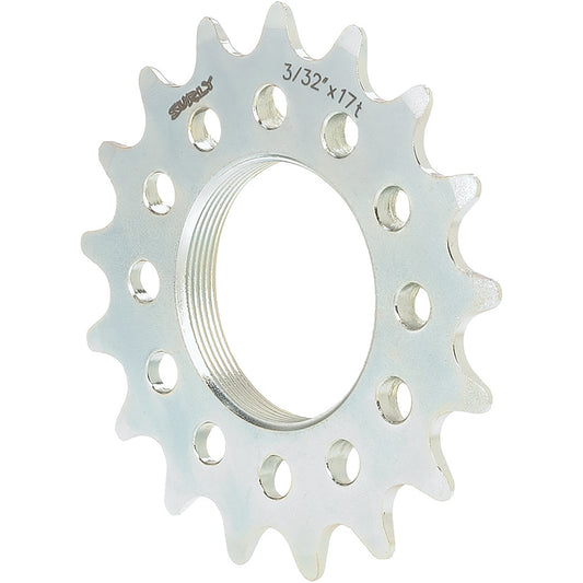 Surly track cog - silver- front three quarter view